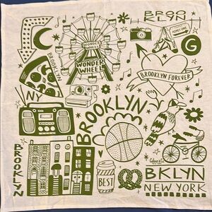 Anthropologie Brooklyn Themed Kitchen Towel - Green